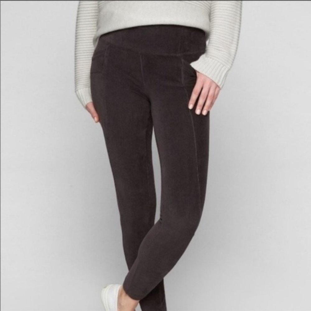Athleta Slate Gray Velour Pocket Leggings Yoga Pants Sz XS